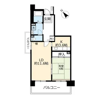 URルネシティ脇浜町【7階】の間取り