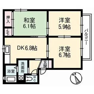 シャーメゾン グリーンヒルA【1階】の間取り
