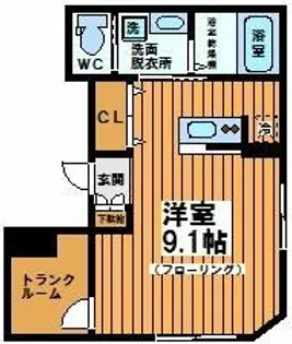 チェリードミーカン【1階】の間取り
