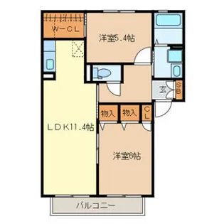 ランヴェールA棟【1階】の間取り