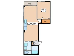 ヴィラ一寸木【1階】の間取り