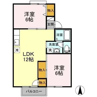 サンハイツM B棟【1階】の間取り