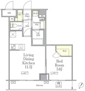 パークペルル池尻【3階】の間取り