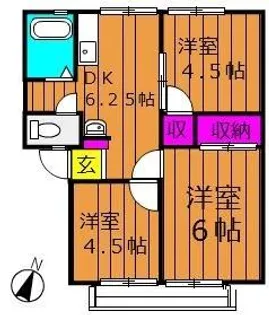 エスポワールヤマテ【2階】の間取り