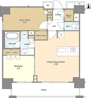 ORME COURT NIPPORI EAST【7階】の間取り