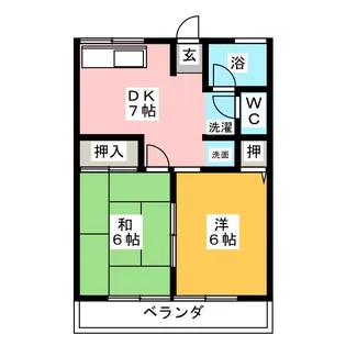 シティハイム逢妻【1階】の間取り