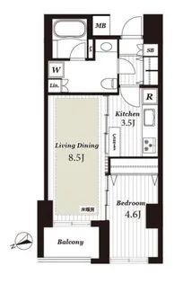 オープンレジデンシア銀座est【10階】の間取り