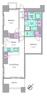 レジディア日本橋馬喰町【4階】の間取り