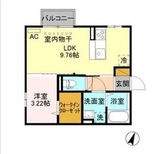 グランドソレイユB【2階】の間取り