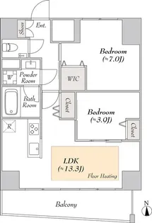 ルミーク文京湯島【14階】の間取り