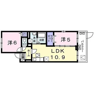 エスポワールII【1階】の間取り