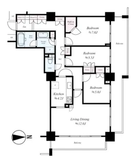 キャナルワーフタワーズ【7階】の間取り