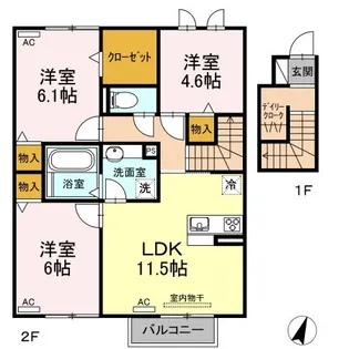 イーグル花田【2階】の間取り