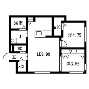 URBAN FLATS 中の島【1階】の間取り