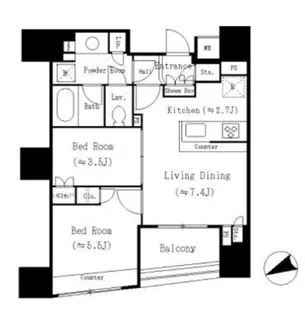リビオレゾン品川戸越【3階】の間取り