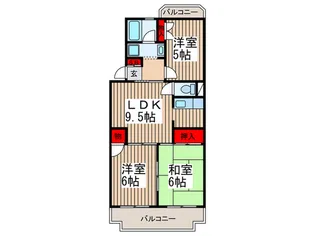 エスポワール草加【1階】の間取り