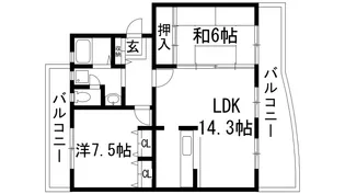 東山台ハイツ206号棟【4階】の間取り