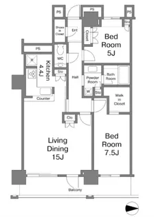 ベイクレストタワー【27階】の間取り