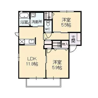 スプリング ヒルズ 虹ヶ丘 B棟【1階】の間取り