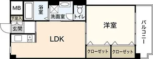 リビオーヌ五日市中央【4階】の間取り