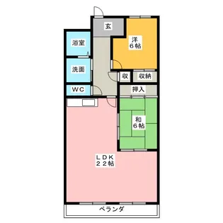 ル・ポール東浜【4階】の間取り