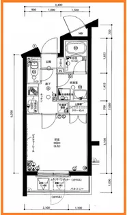 グリフィン武蔵中原・スクエアコート【3階】の間取り