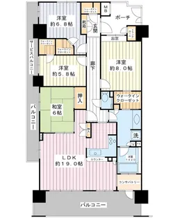 レジアスフォート新浦安E棟【10階】の間取り