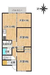 ルァラルN B棟【1階】の間取り