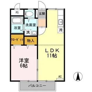 コーポ南小谷ヶ丘【2階】の間取り