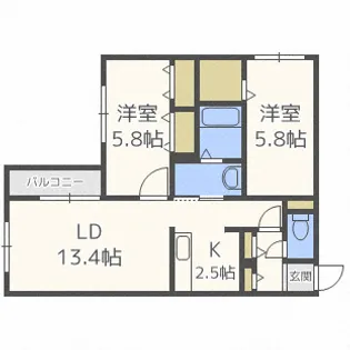 Live aura【2階】の間取り