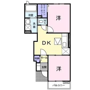 カルム ウォルズB【1階】の間取り