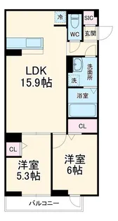 セレスティア竹の塚II【3階】の間取り