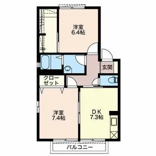 フラワーI【2階】の間取り