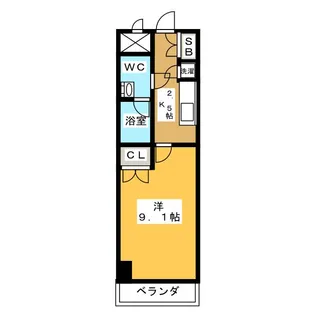 スクエア名駅南【5階】の間取り