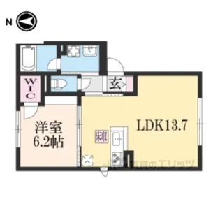 シャーメゾン岩松伏見稲荷【1階】の間取り