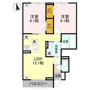 Dブルー・東城南【1階】の間取り