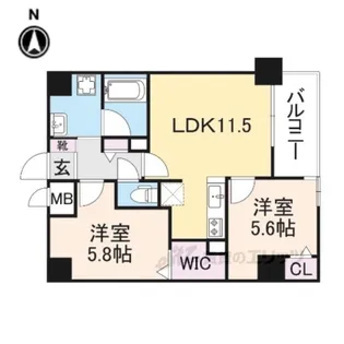 幸courtnarasanjo【2階】の間取り