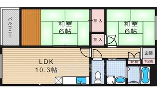 宮之阪ハイツ弐番館【9階】の間取り
