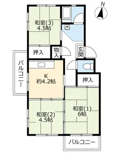 UR鈴蘭台第一【4階】の間取り