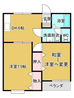 ベルハイツ長谷川【1階】の間取り