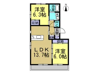 グロワールA棟【3階】の間取り