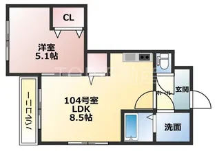 COULEUR稲毛東【1階】の間取り