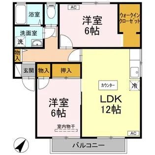 アムールA【2階】の間取り