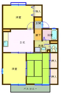 ハイツWACHI C【2階】の間取り