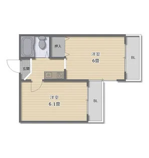 ノーブルハイツ山之内【1階】の間取り