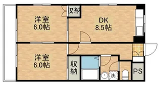 アーバンハイツ中央【2階】の間取り