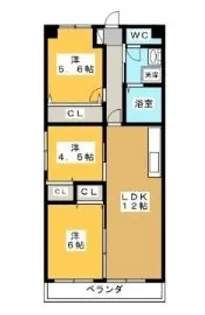 ウヌマタウンC【1階】の間取り