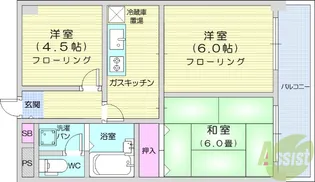 ダイアパレス上杉【8階】の間取り