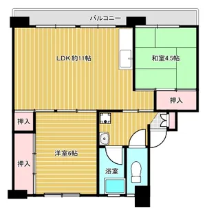 みどりコーポラス国府【3階】の間取り