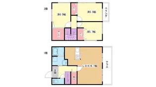 大阪府豊中市東豊中町3【一戸建】の間取り